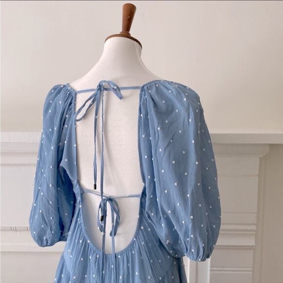 Anthropologie Medium Midi Dress Fall Boho Moon River Cottage tie back Prarie - Picture 8 of 15